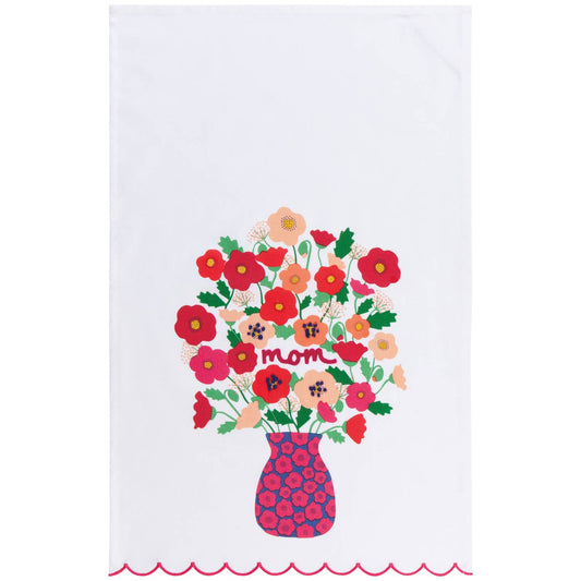 Mom Poppy Dishtowel