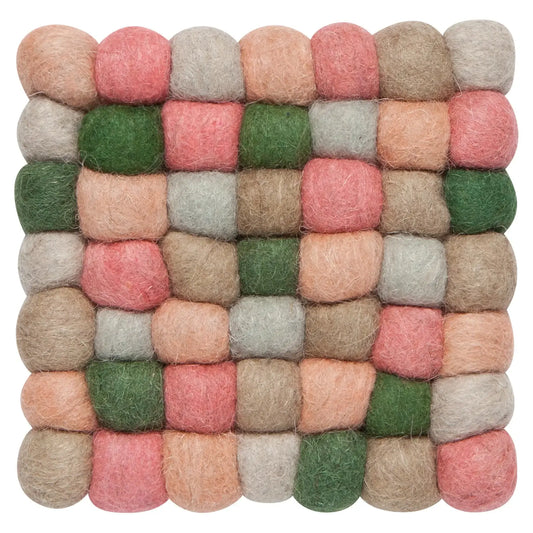 Recycled Wool Felt Dot Trivet - Nectar