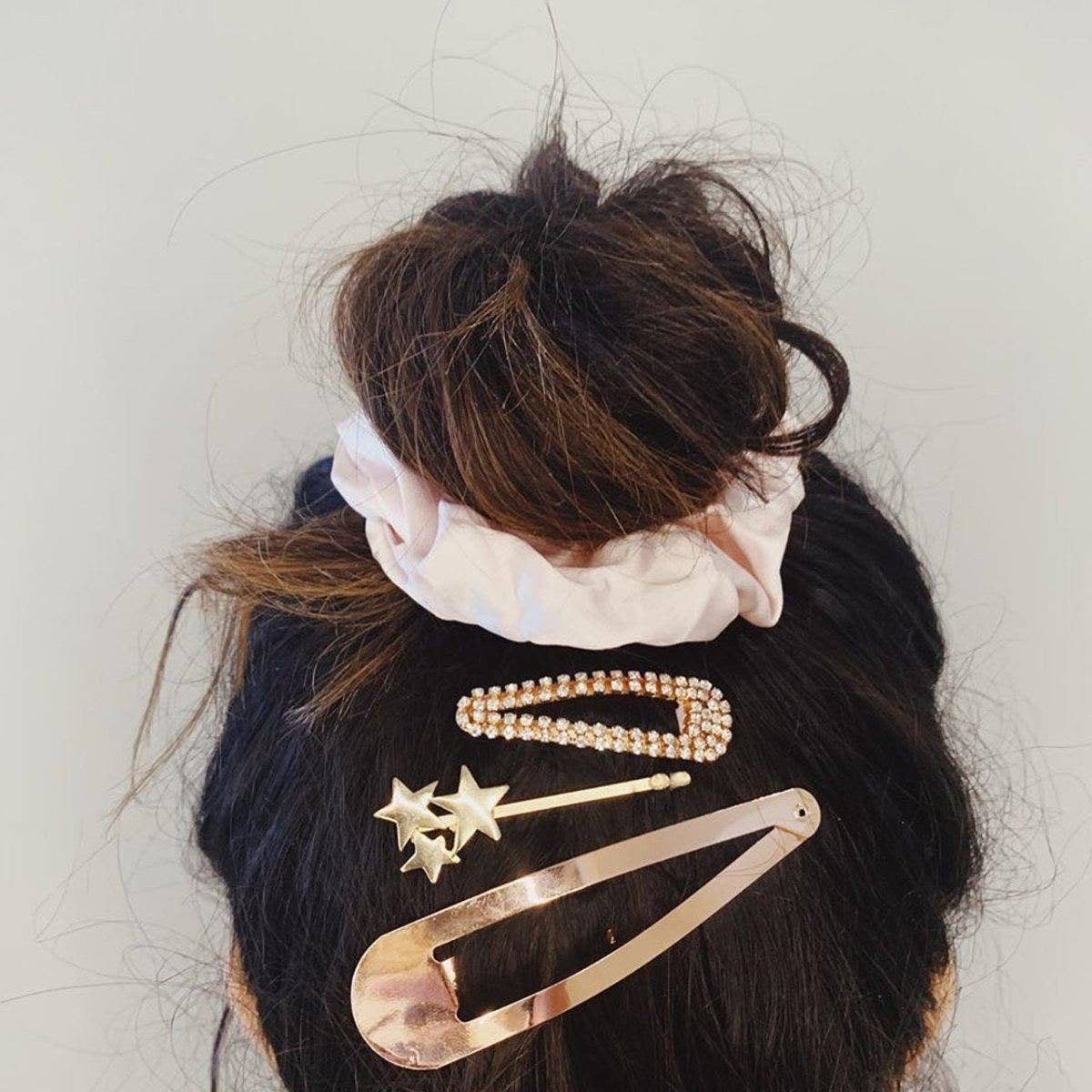 Mini Rhinestone Snap Clips - Rose Gold