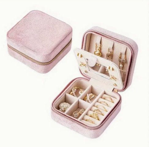 Velvet Jewelry Box-Pink