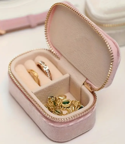 Mini Velvet Jewelry Box-Pink