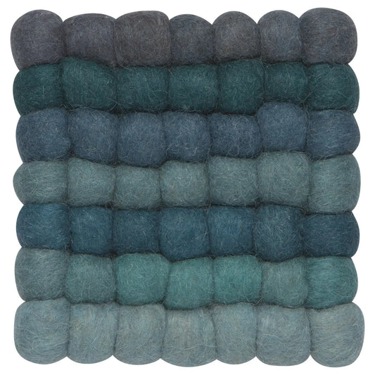 Recycled Wool Felt Dot Trivet-Lagoon