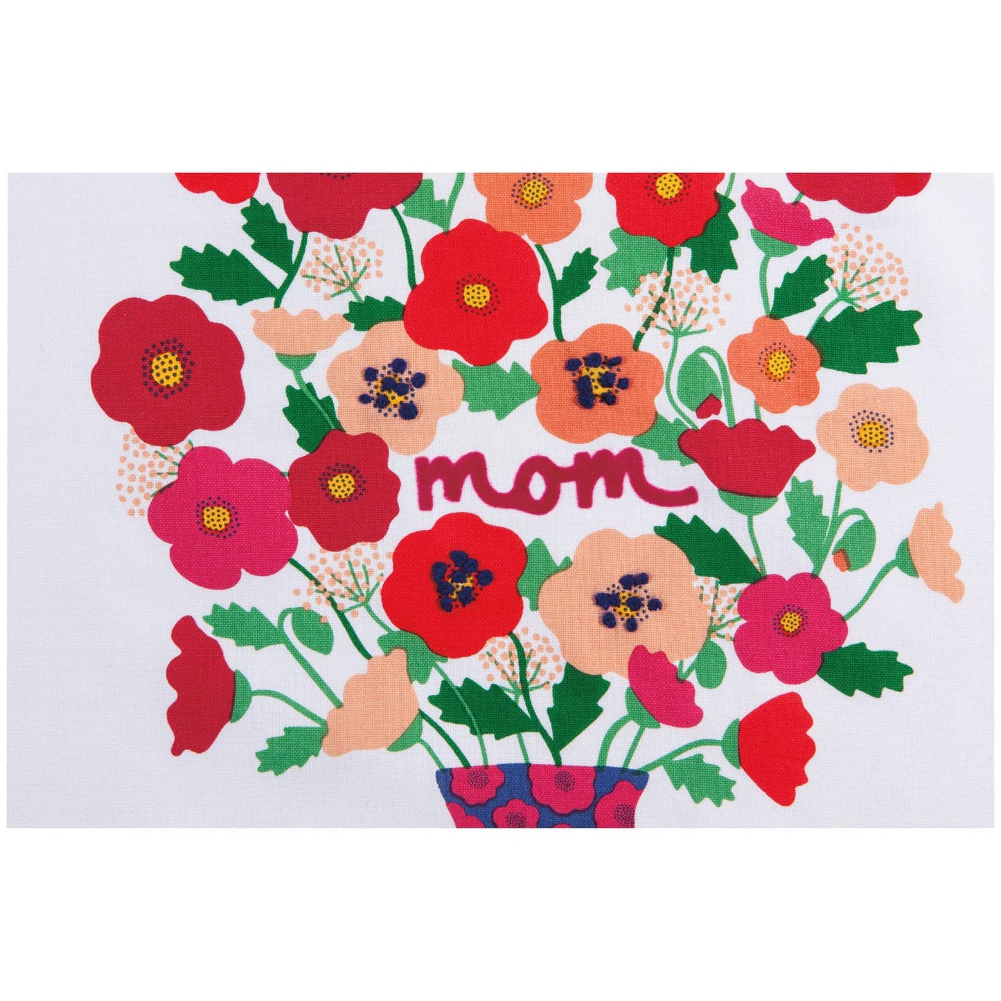 Mom Poppy Dishtowel
